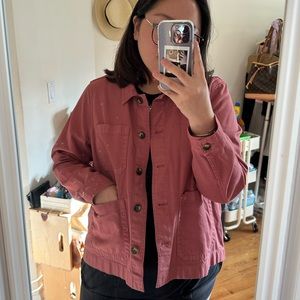Madewell Chore Jacket in pink maroon - NWT
